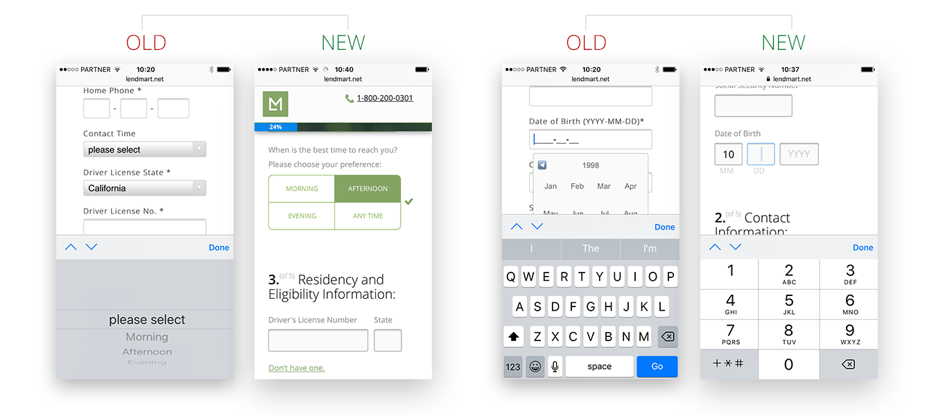 Mobile design - Old vs New
